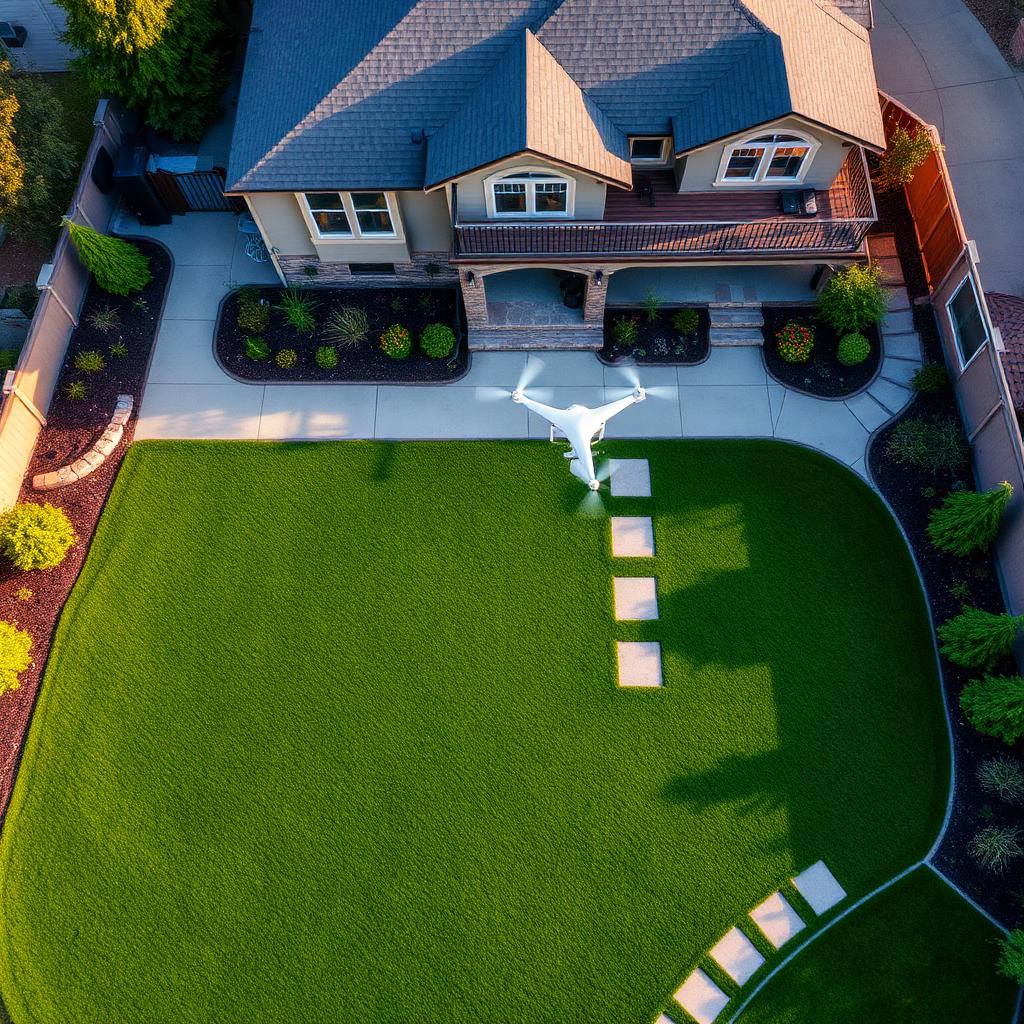 Finished artificial turf installation photographed by Arklight Media for Treasure Valley Turf
